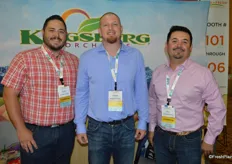 Carlos Acuña, Patrick Eubanks and José Herrera with Kingsburg Orchards.
